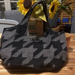 Kate Spade Black and Gray Houndstooth Tote
